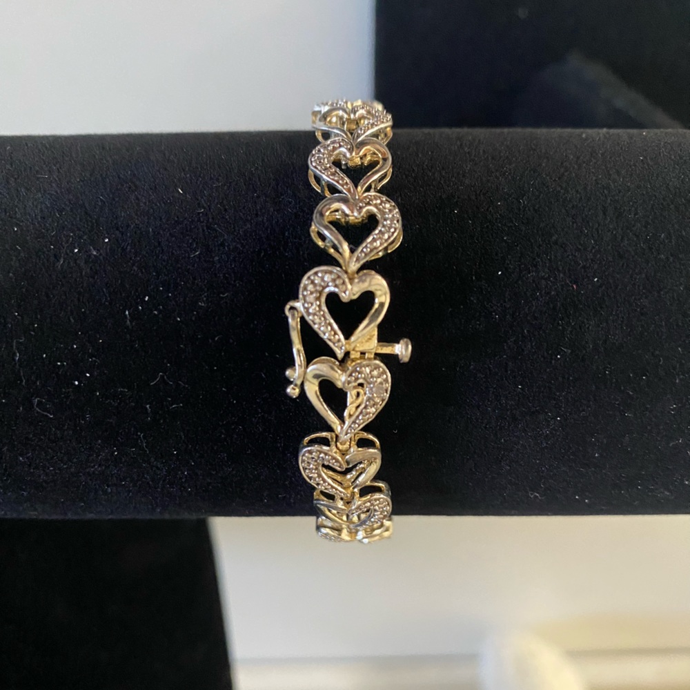 Sterling Silver Heart Bracelet View 3